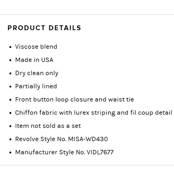 MISA Los Angeles | Octavia Button Down Belted Kimono / Dress - Picture 5 of 5